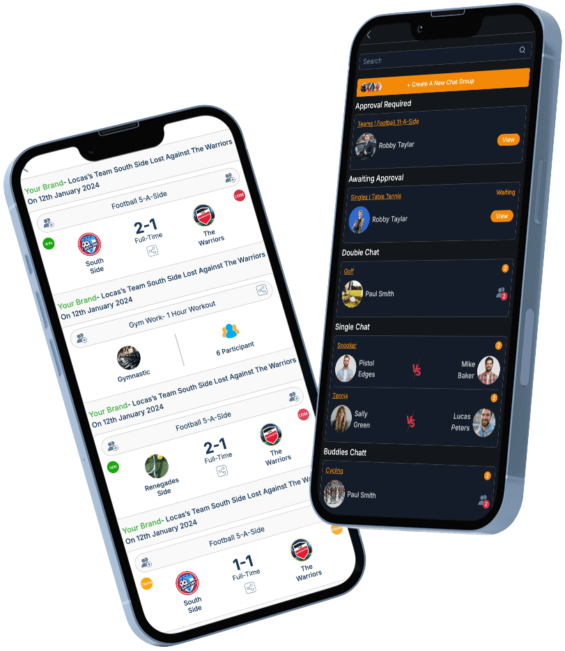 sports club app with member profiles and activity tracking