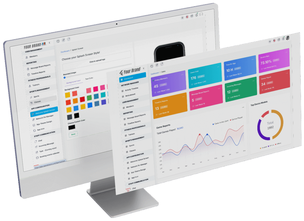 apps leisure dashboard which is available for admins of sports clubs